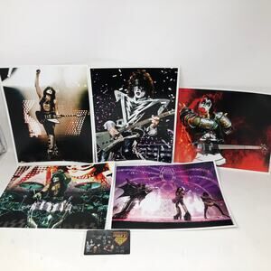 Kiss‎ Army Membership Card 2014 and Five 8 x 10 Photos Paul Gene Peter Ace